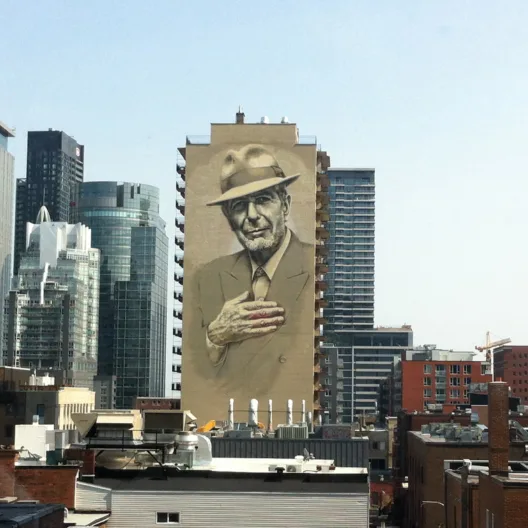 Leonard Cohen Tower of Songs mural — Montreal, Canada
