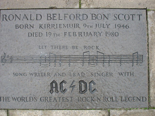 Bon Scott hometown plaque — Kirriemuir, United Kingdom
